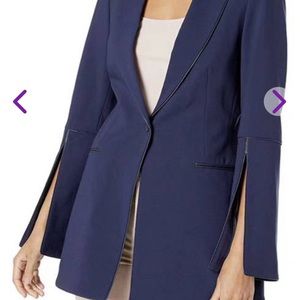 BCBGMAXAZRIA Women's Pleather-Trimmed Blazer